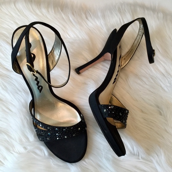 Nina Shoes - Nina Genuine Leather Sole Rhinestone Heels, 9, EUC